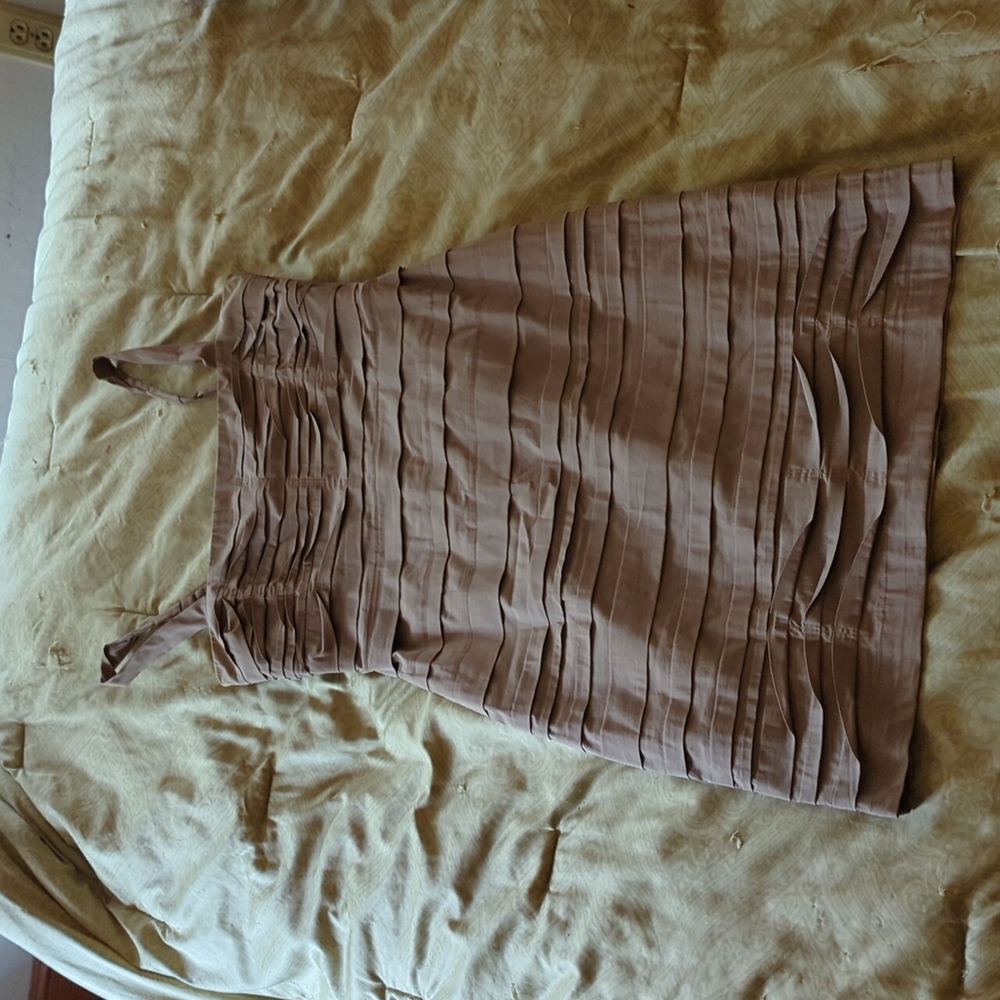 BCBG tan fitted dress